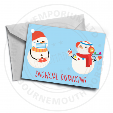 Snowcial Distancing Greetings Card